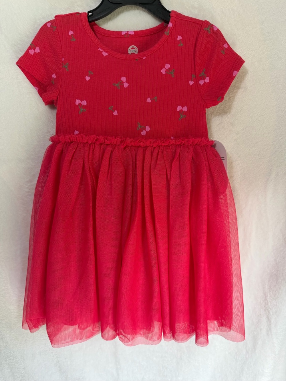 Girls Red Cherry Tulle Dress